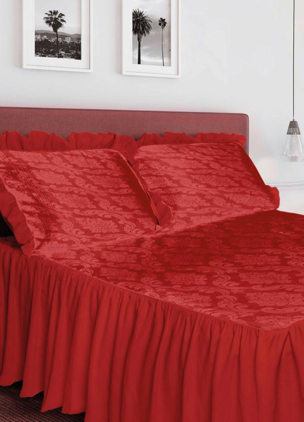 Lar e Lazer - Jogo de Colcha Vermelha Casal 3 Peças 4