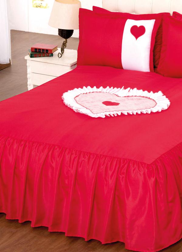 Lar e Lazer - Jogo de Colcha Vermelha Casal 3 Peças 2
