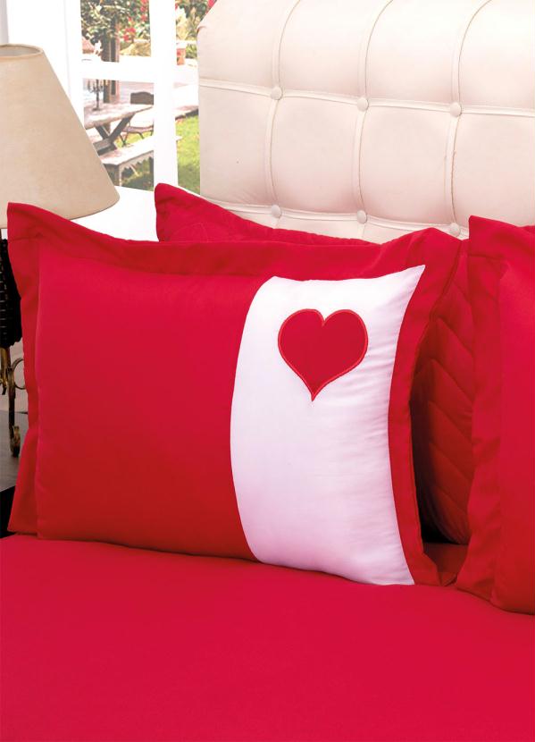 Lar e Lazer - Jogo de Colcha Vermelha Casal 3 Peças 4