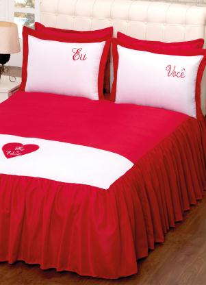 Lar e Lazer - Jogo de Colcha Vermelha Casal 3 Peças - LAR E LAZER