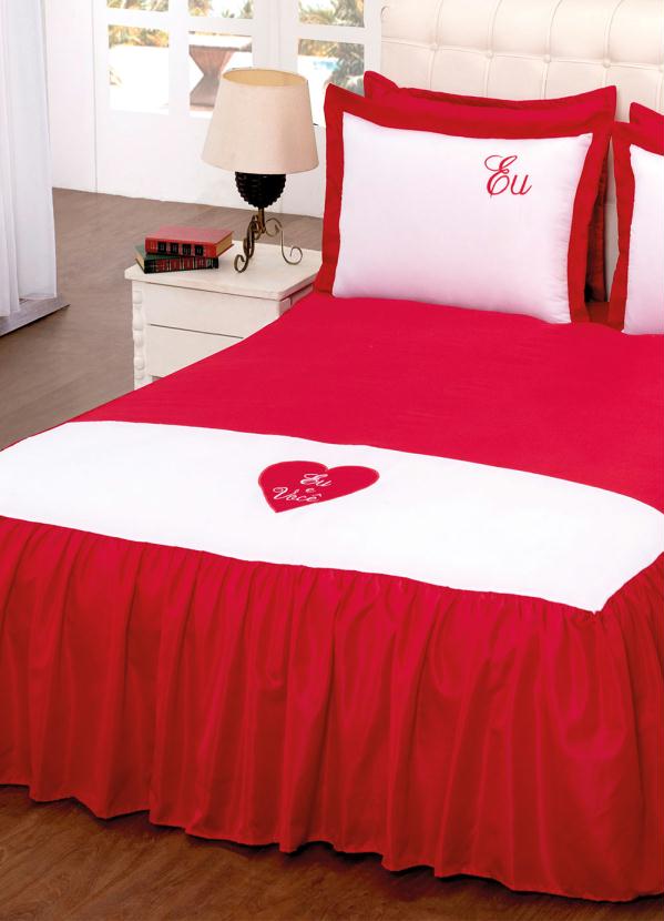 Lar e Lazer - Jogo de Colcha Vermelha Casal 3 Peças 2