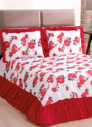 Lar e Lazer - Jogo de Colcha Vermelha Casal 3 Peças - LAR E LAZER