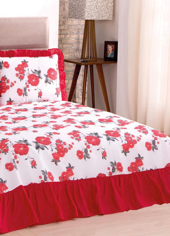 Lar e Lazer - Jogo de Colcha Vermelha Casal 3 Peças 2