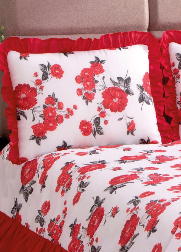 Lar e Lazer - Jogo de Colcha Vermelha Casal 3 Peças 3