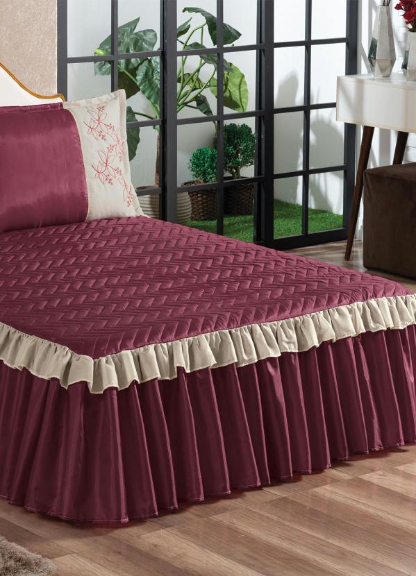 Lar e Lazer - Jogo de Colcha Vinho Casal 3 Peças 2