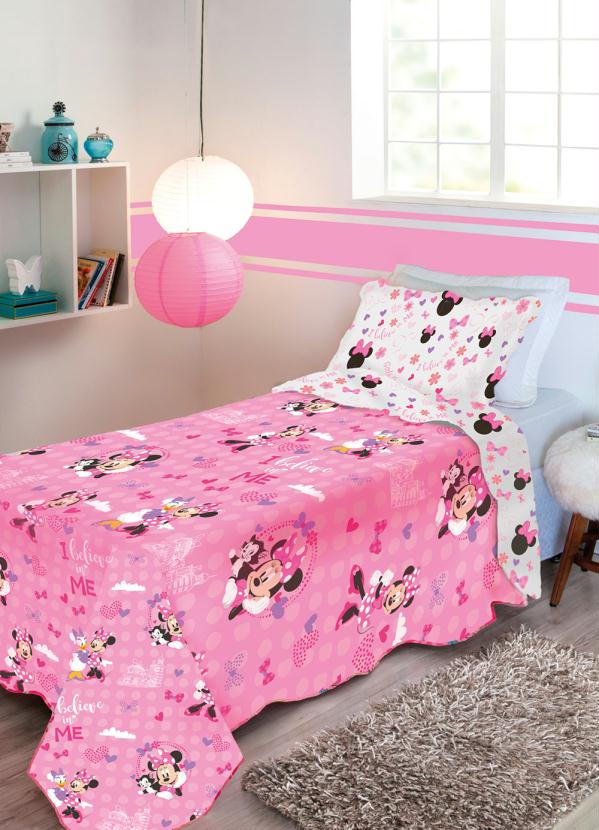 Jolitex - Jogo de Cobre Leito Minnie Solteiro 2 Peças