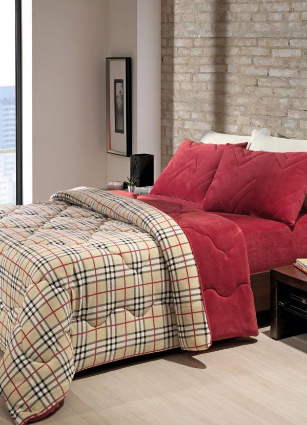 Hedrons - Edredom Plush Xadrez Casal 1 Peça 1