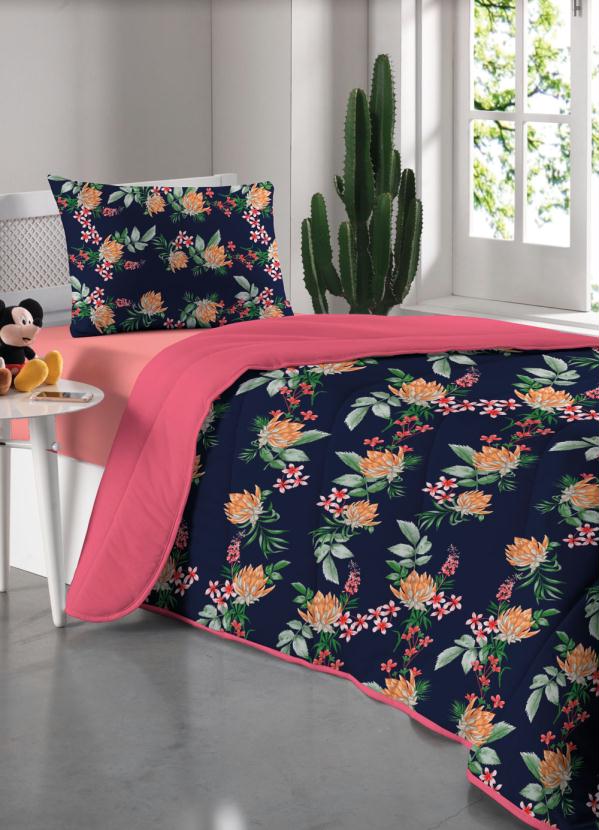 Lar e Lazer - Edredom Malha Azul Solteiro 1 Peça 1