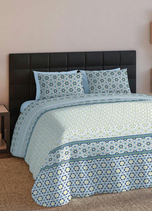 Teka - Jogo de Cama 120 Fios Azul Casal 4 Peças 1