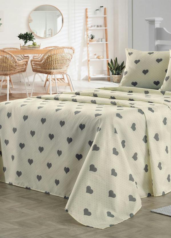 Mundo Lar - Jogo de Cama 150 Fios Bege Casal 4 Peças 2