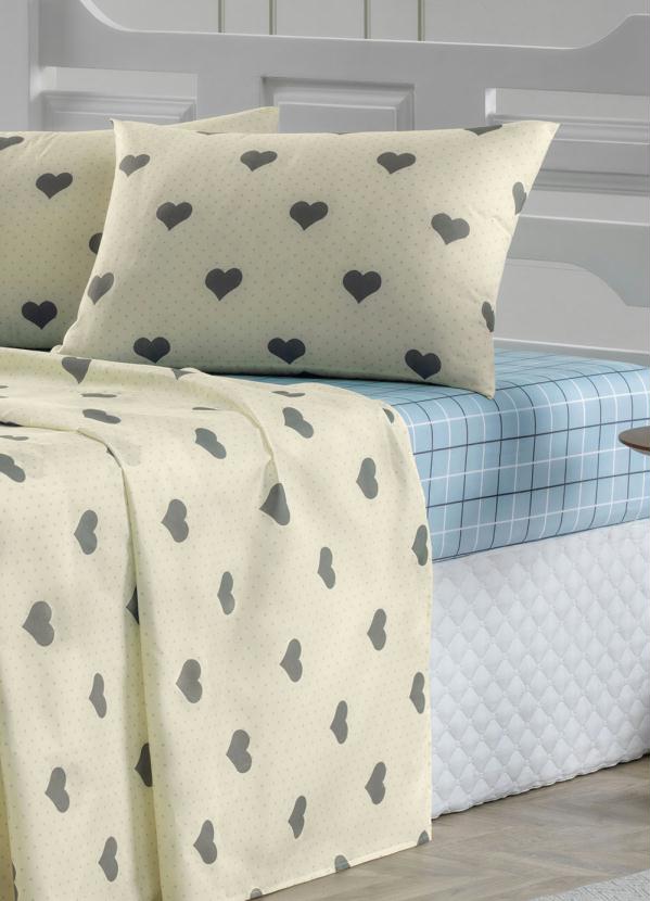 Mundo Lar - Jogo de Cama 150 Fios Bege Casal 4 Peças 3