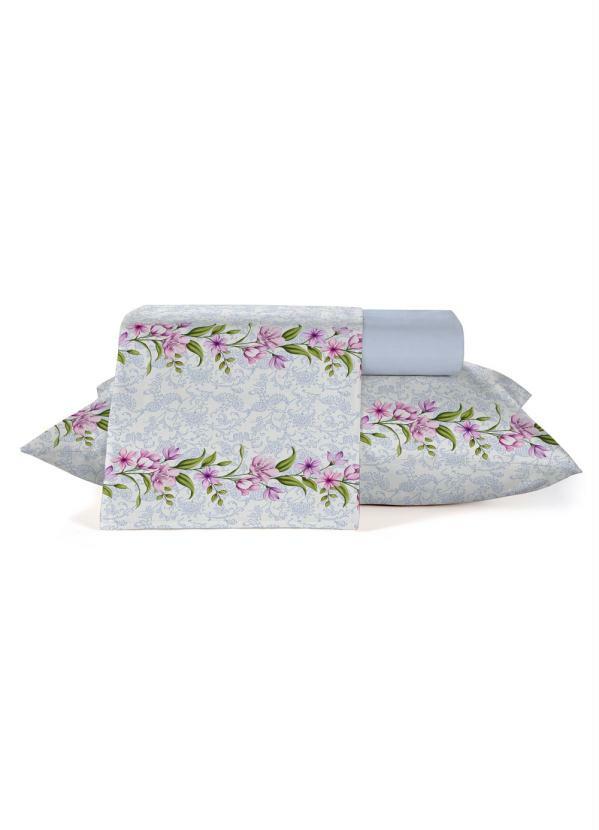 Teka - Jogo de Cama 150 Fios Floral Casal 4 Peças 2
