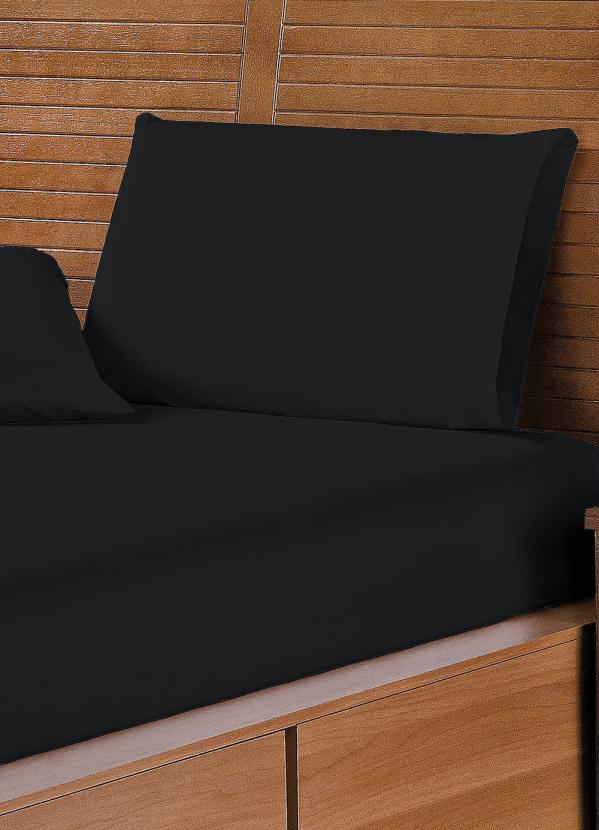 Lar e Lazer - Jogo de Cama Preto Casal 3 Peças 3