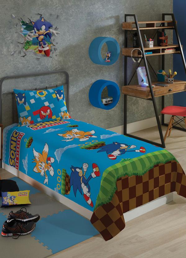 Lepper - Jogo de Cama Sonic Solteiro 3 Peças