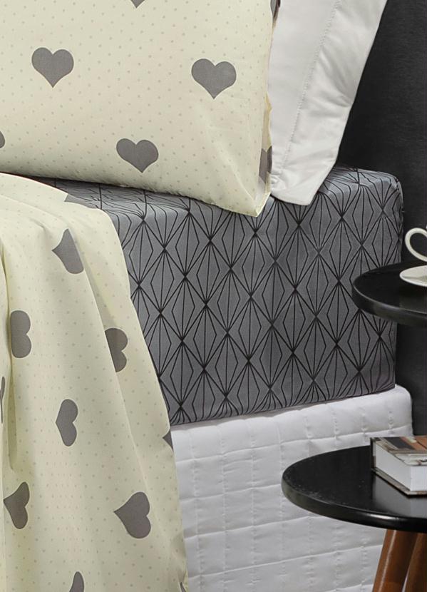 Mundo Lar - Jogo de Cama 150 Fios Coração Queen 4 Peças 5