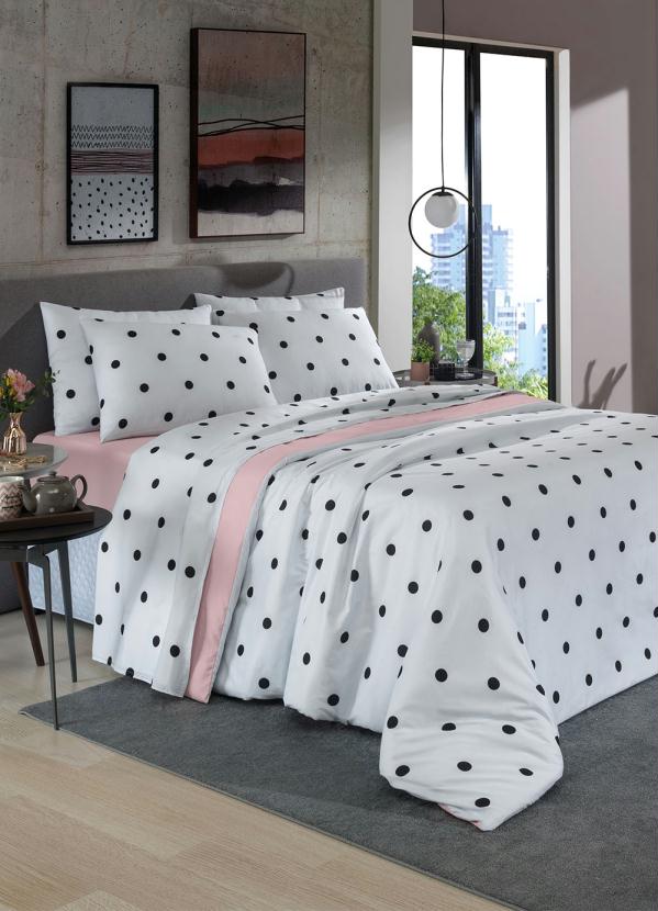 Mundo Lar - Jogo de Cama Coração Rosa Queen 4 Peças 2