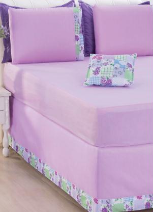 Lar e Lazer - Jogo de Cama Lilás Queen 5 Peças - LAR E LAZER