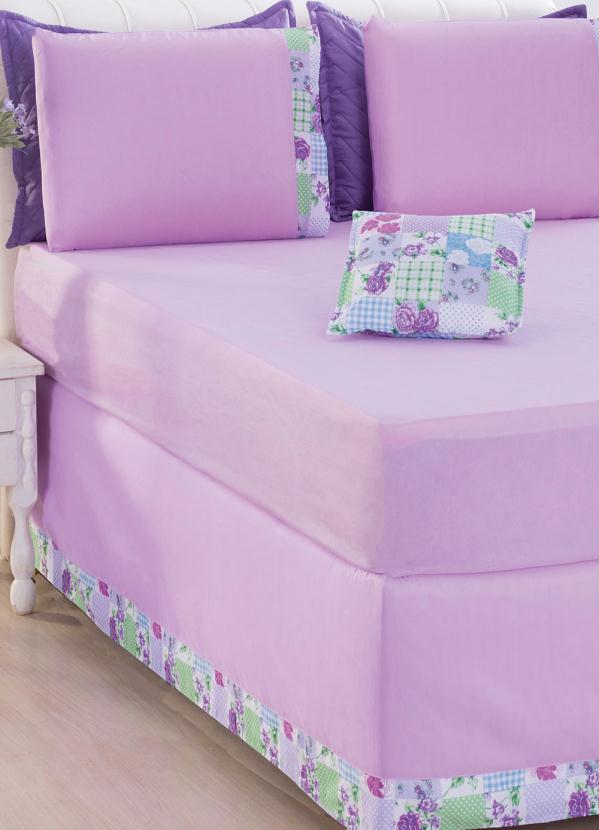 Lar e Lazer - Jogo de Cama Lilás Queen 5 Peças