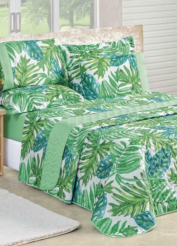 Lar e Lazer - Jogo de Cama 200 Fios Verde Solteiro 3 Peças