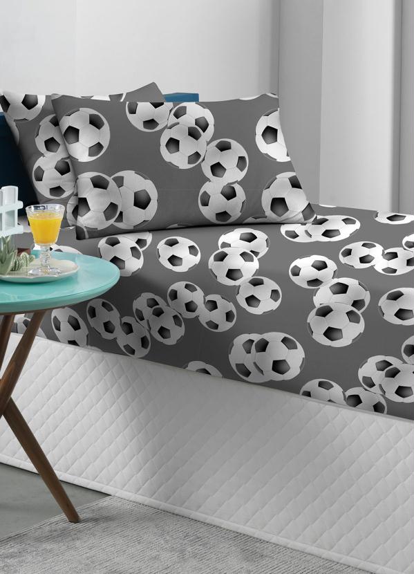 Portallar - Jogo de Cama Malha Futebol Solteiro 2 Peças 1