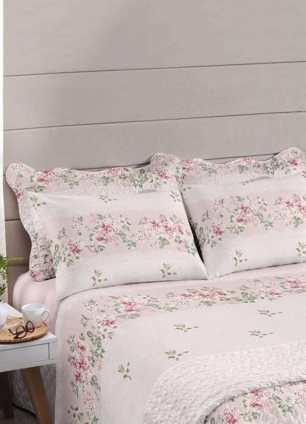 Santista - Jogo de Cama 120 Fios Floral Solteiro 3 Peças