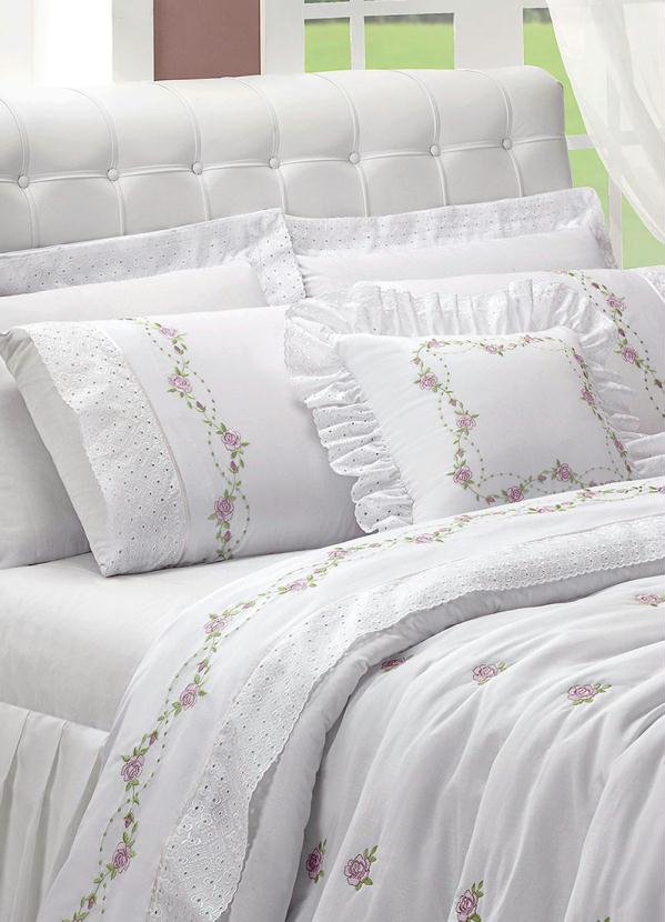 Lar e Lazer - Jogo de Cobre Leito Branco Queen 6 Peças 2