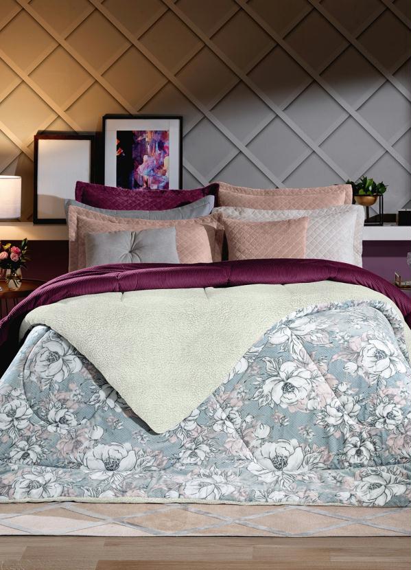 Hedrons - Cobertor Sherpa Floral Queen 1 Peça