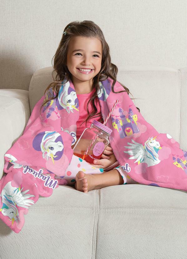 Lepper - Manta Infantil Fleece Unicórnio 125x150 cm