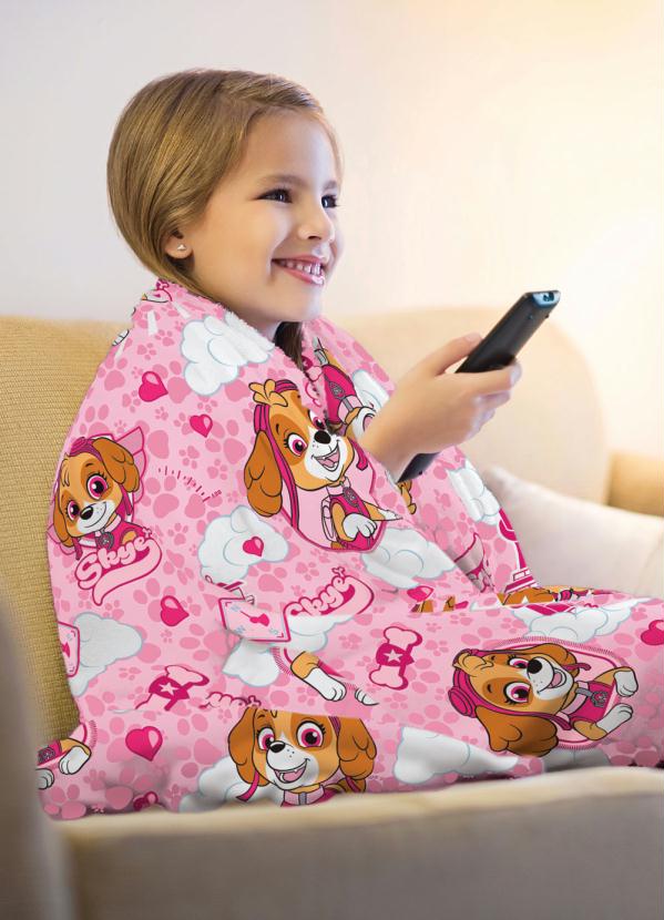 Lepper - Manta Infantil Fleece Patrulha Menina 1 Peça