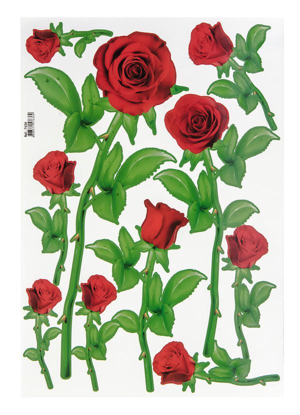 Lar e Lazer - Cartela de Adesivos Estampa Rosas