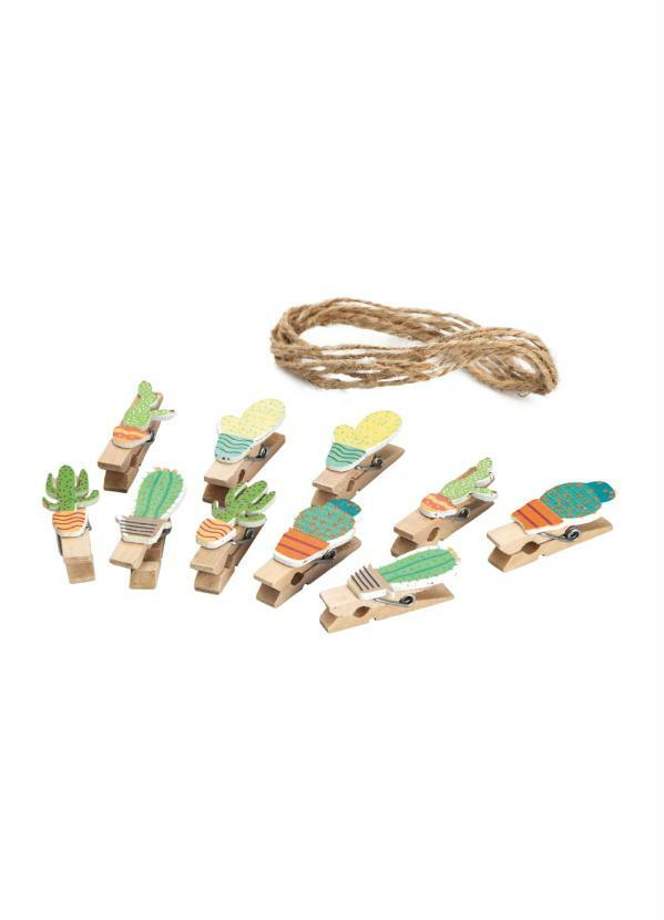Lar e Lazer - Kit 10 Grampinhos Cactos
