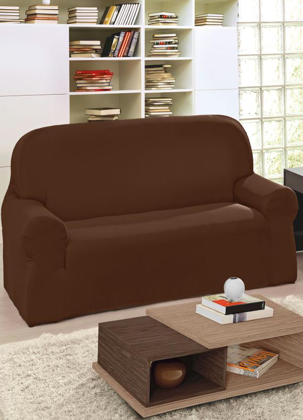 Capa de Sofá 2 e 3 Lugares Marrom 2 Peças Lar&Lazer