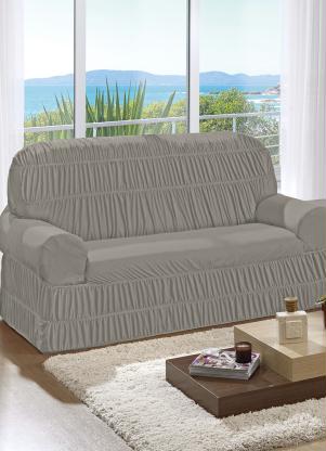 Lar e Lazer - Capa para Sofá 2 e 3 Lugares Cinza 2 Peças - LAR E LAZER