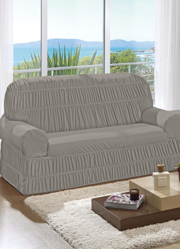 Lar e Lazer - Capa para Sofá 2 e 3 Lugares Cinza 2 Peças