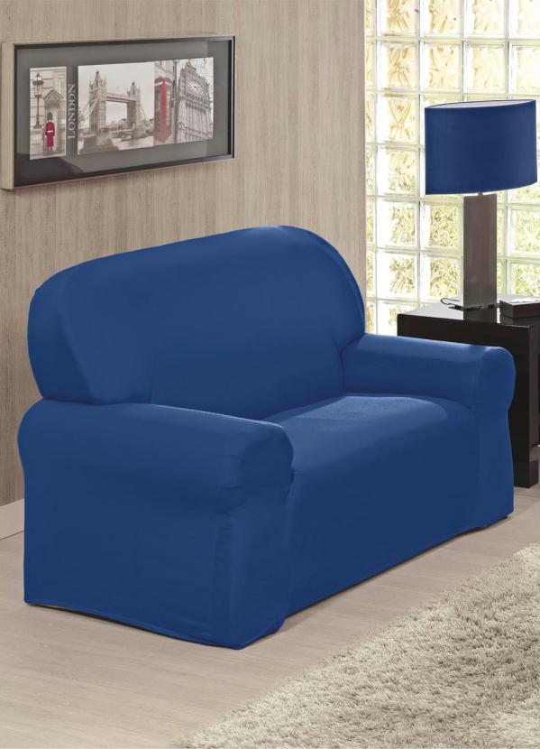 Lar e Lazer - Capa para Sofá 2 e 3 Lugares Azul 2 Peças
