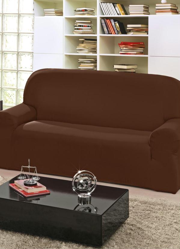 Lar e Lazer - Capa para Sofá 2 e 3 Lugares Chocolate 2 Peças 2