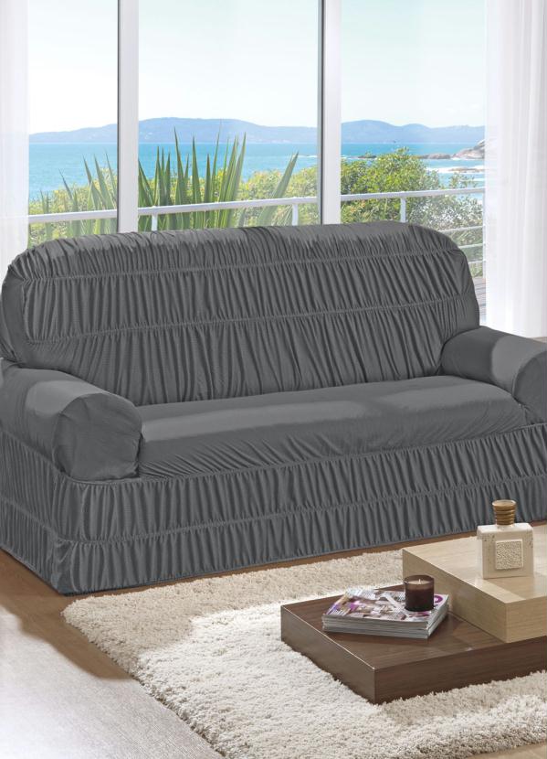 Lar e Lazer - Capa para Sofá 2 e 3 Lugares Cinza 2 Peças