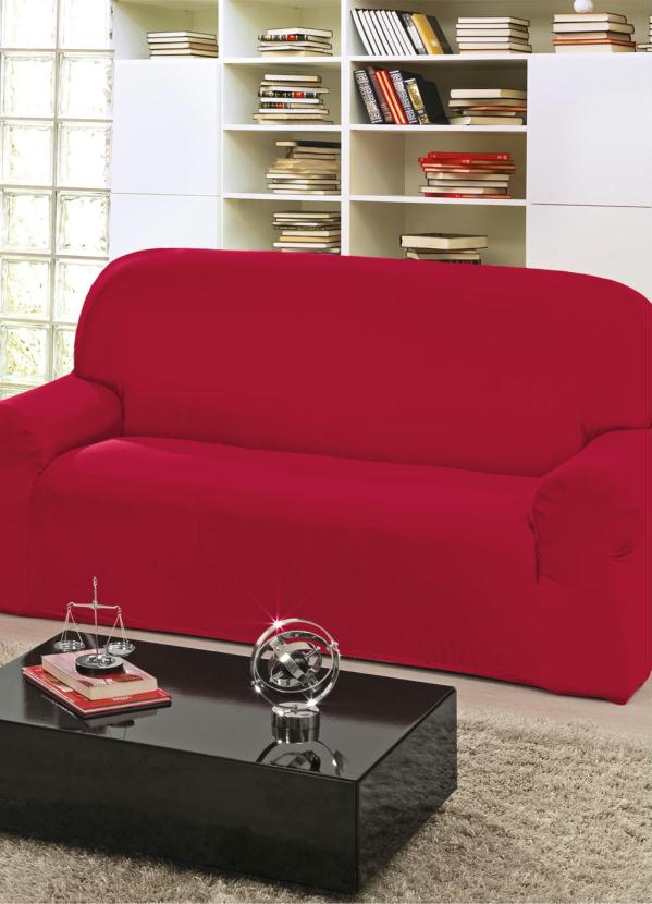 Lar e Lazer - Capa para Sofá 2 e 3 Lugares Vermelha 2 Peças 2