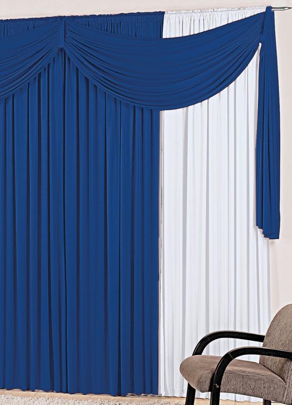 Lar e Lazer - Cortina com Bandô Azul 300x170 cm 2