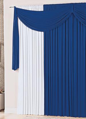 Lar e Lazer - Cortina com Bandô Azul 400x230 cm - LAR E LAZER