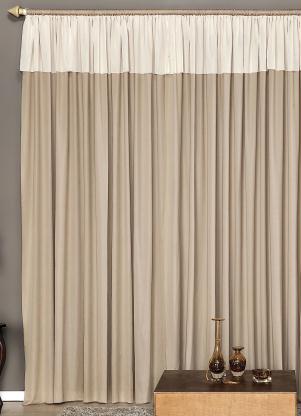 Lar e Lazer - Cortina com Bandô Bege 300x170 cm - LAR E LAZER