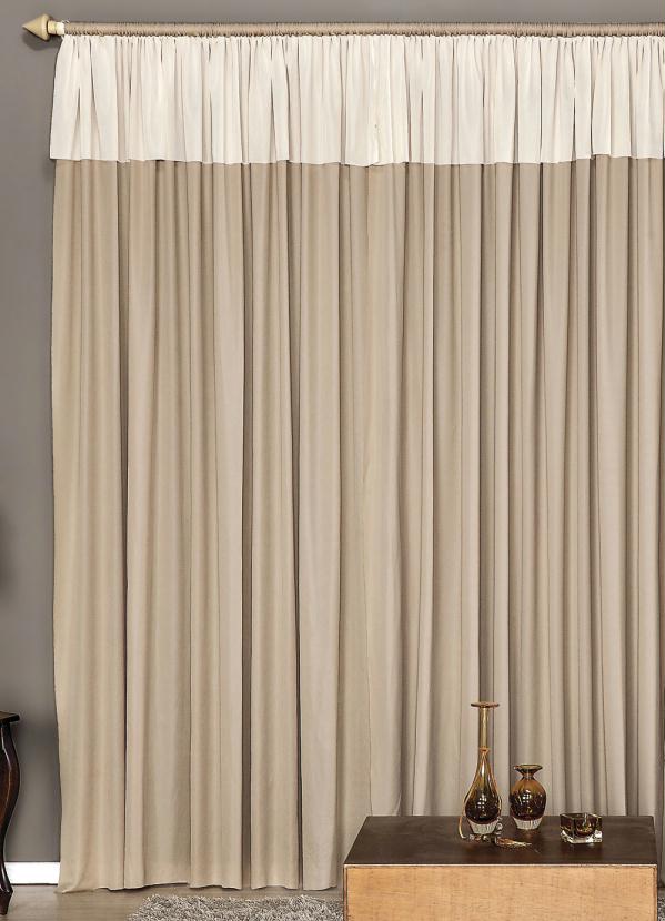 Lar e Lazer - Cortina com Bandô Bege 400x230 cm
