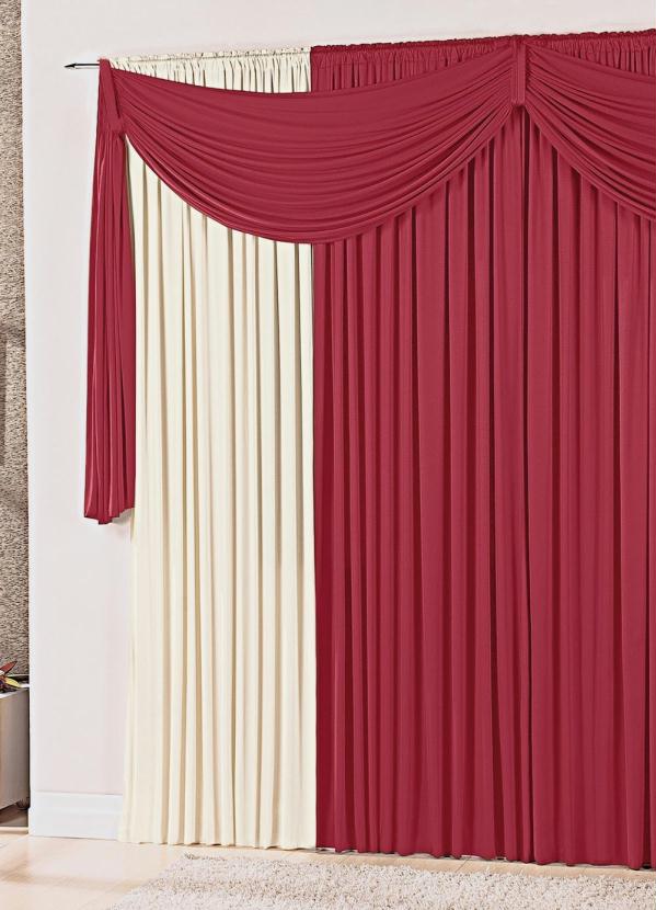 Lar e Lazer - Cortina com BandôBordô 300x170 cm