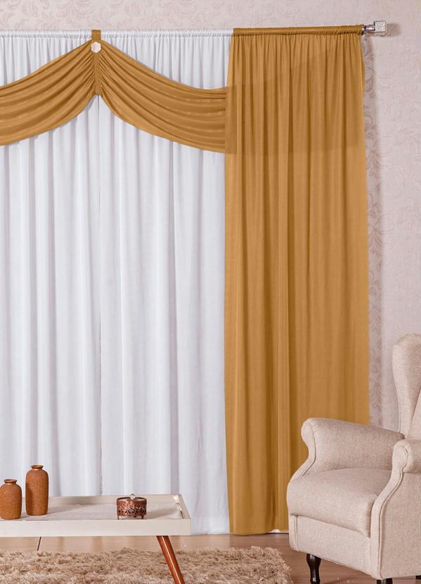 Lar e Lazer - Cortina com Bandô Dourada 300x170 cm 2