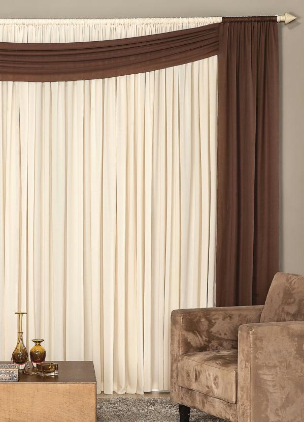 Lar e Lazer - Cortina com Bandô Marrom 200x160 cm 2