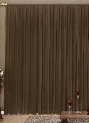 Lar e Lazer - Cortina com Bandô Marrom 400x230 cm - LAR E LAZER