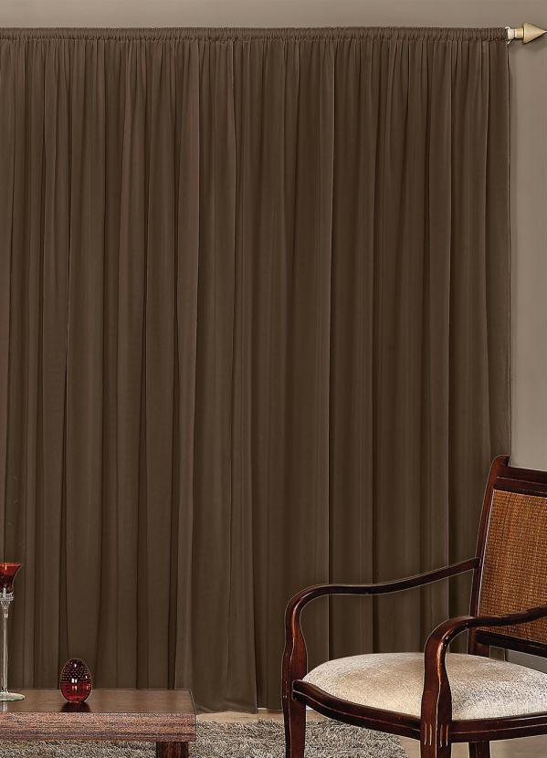 Lar e Lazer - Cortina com Bandô Marrom 400x230 cm 2