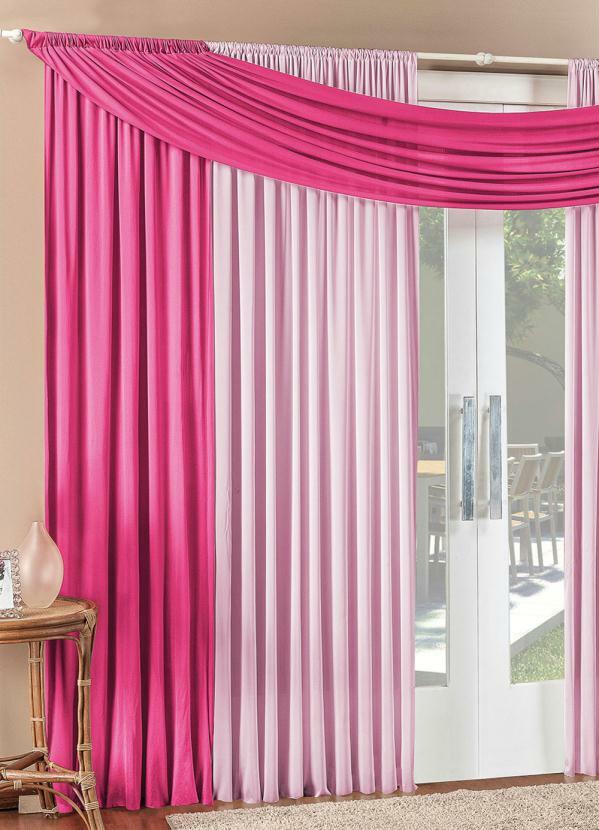 Lar e Lazer - Cortina com Bandô Rosa 200x170 cm