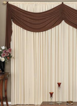 Lar e Lazer - Cortina com Bandô Tabaco 300x170 cm - LAR E LAZER