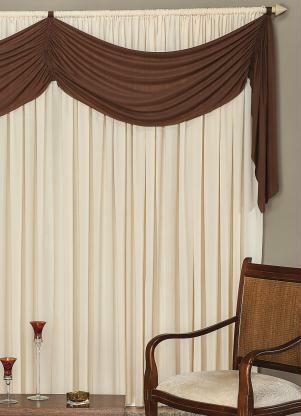 Lar e Lazer - Cortina com Bandô Tabaco 300x170 cm - LAR E LAZER
